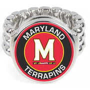Maryland Terrapins Silver Mens Womens University Ring Fits All W Giftpk D2