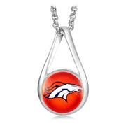 Special Denver Broncos Women'S Sterling Silver Link Necklace With Pendant D28