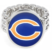 Chicago Bears Silver Men'S Women'S Ring Fits All Sizes W Gift Pkg Football D2