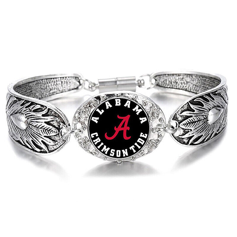 Alabama Black Crimson Tide Womens Sterling Silver Bracelet Jewelry Gift D3