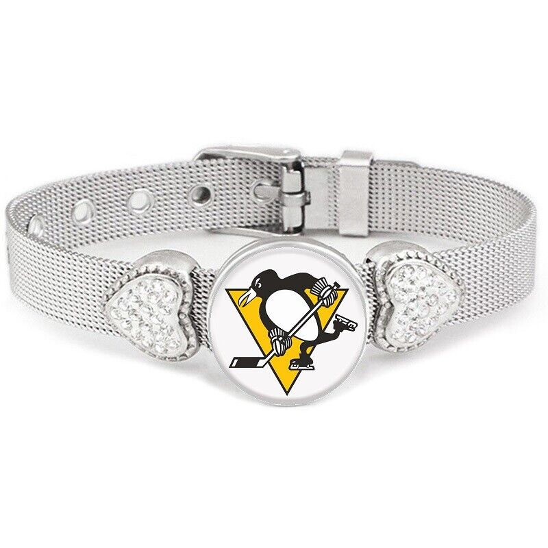 Pittsburgh Penguins Womens Adjustable Silver Bracelet Jewelry Gift W Giftpkg D26