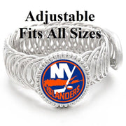 New York Islanders Mens Women'S Silver Link Hockey Bracelet Gift D11