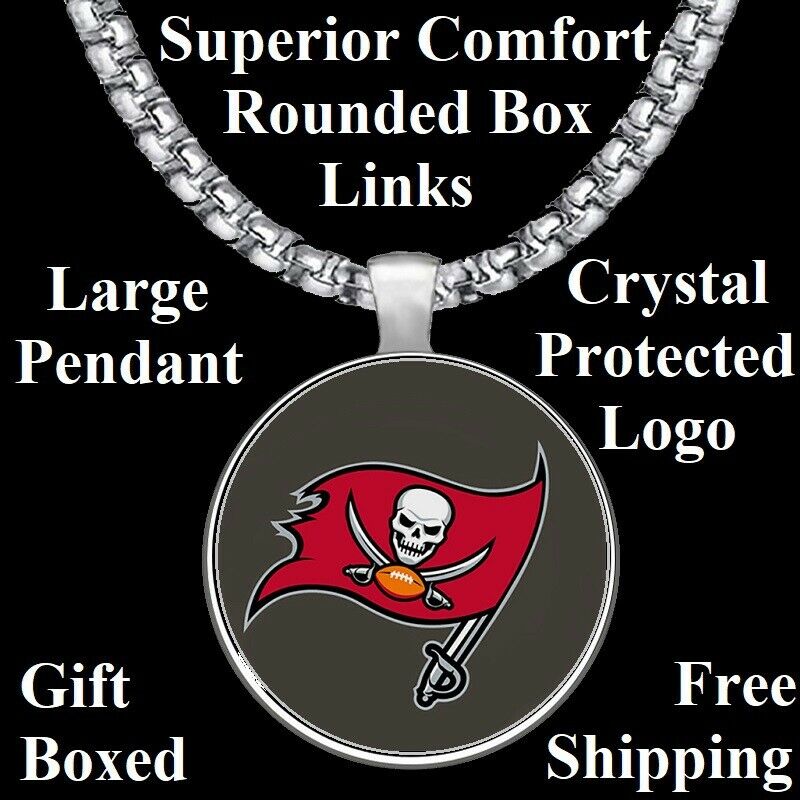 Tampa Bay Buccaneers Mens Womens Stainless 20" Chain Link Pendant Necklace D30