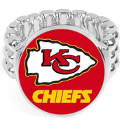 Special Kansas City Chiefs Silver Men'S Women'S Football Ring Fits All Sizes D2