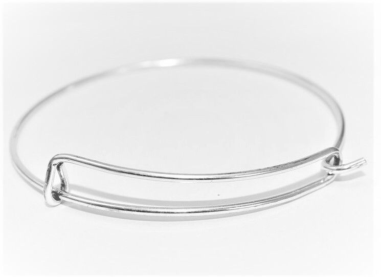 10 Pc 925 Sterling Silver Adjustable Bracelets Bangle Opens To Add Charm D492A