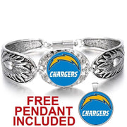Los Angeles Chargers Women'S Tibetian Silver Bracelet Football Gift W Gift Pk D3