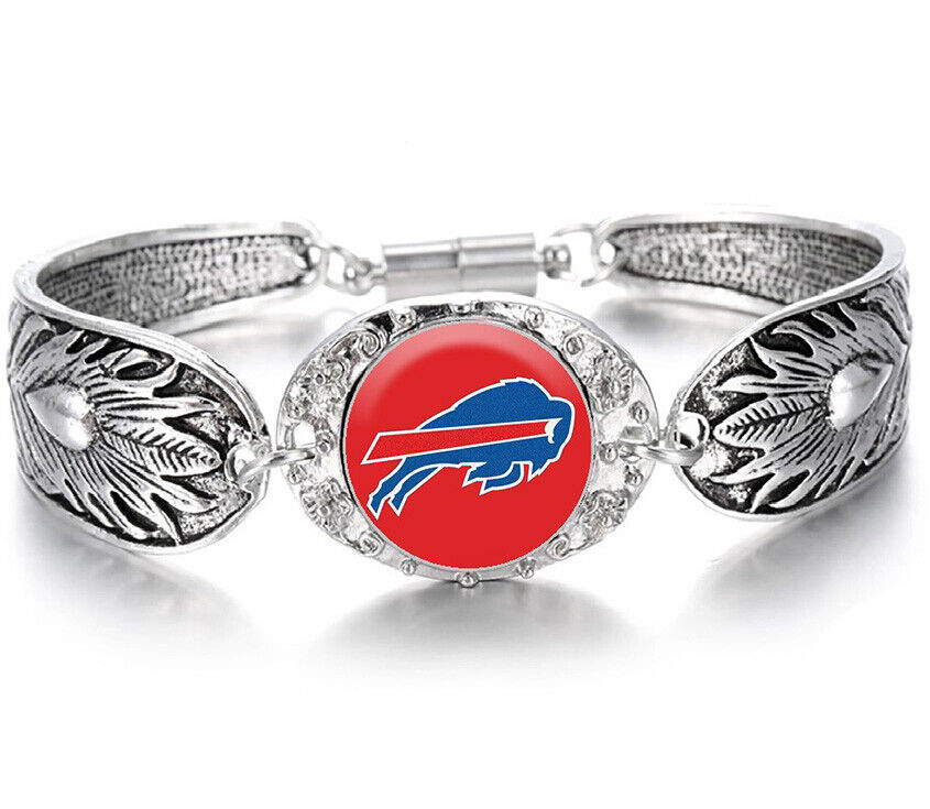 Buffalo Bills Gift Set Womens 925 Sterling Silver Necklace With Bracelet D3D18