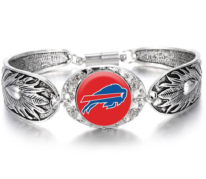 Buffalo Bills Gift Set Womens 925 Sterling Silver Necklace With Bracelet D3D18