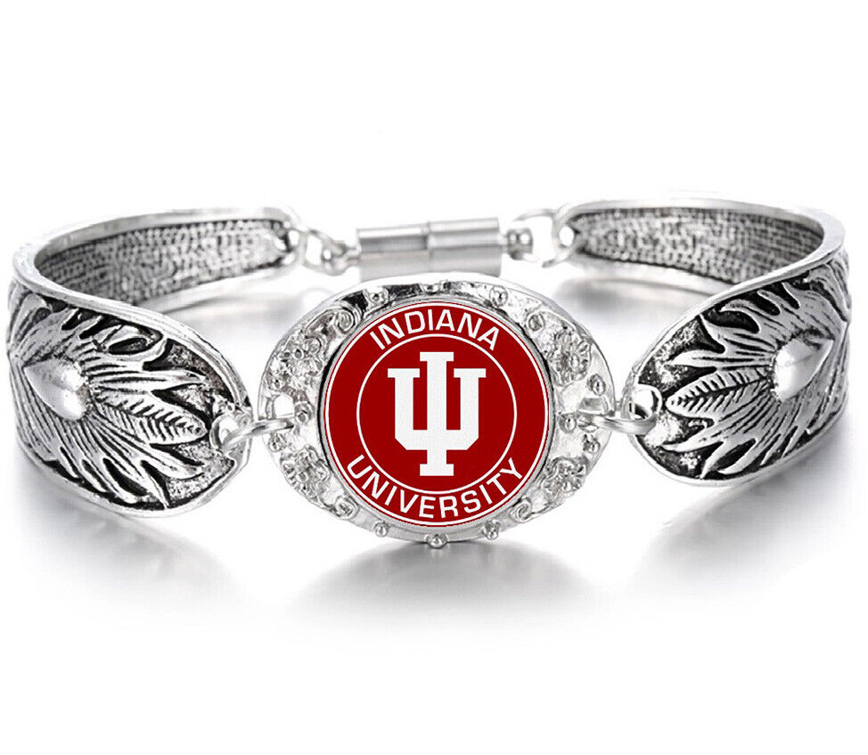 Indiana Hoosiers Womens 925 Sterling Silver Necklace Bracelet Gift Set D3D18