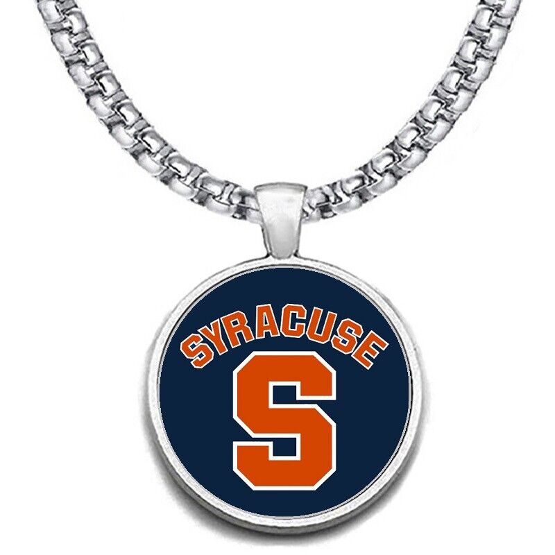 Large Syracuse Orange 24" Chain Stainless Steel Pendant Necklace Free Ship' D30