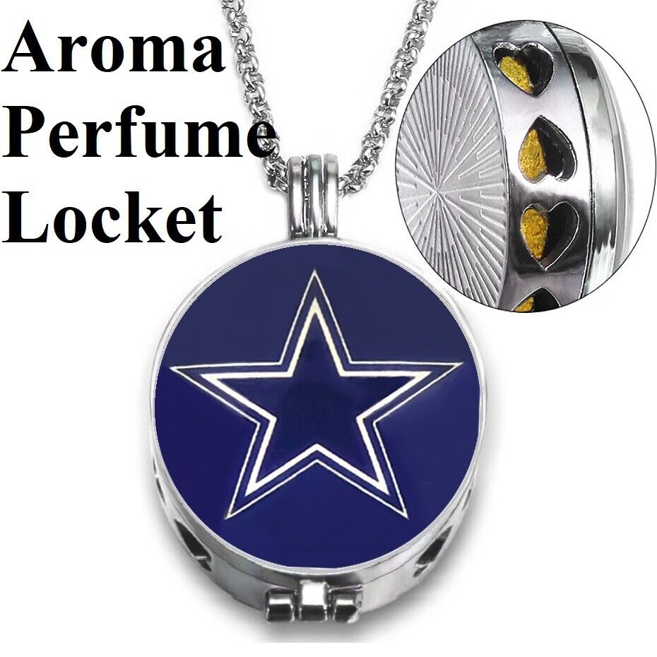 Dallas Cowboys 925 Silver Chain Necklace And Perfume Locket Jewelry Gift D25