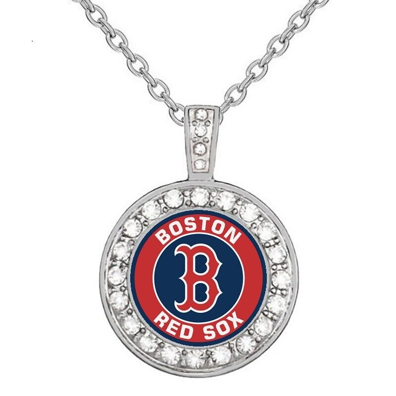 Boston Red Sox Womens Sterling Silver Chain Link Necklace With Pendant D18