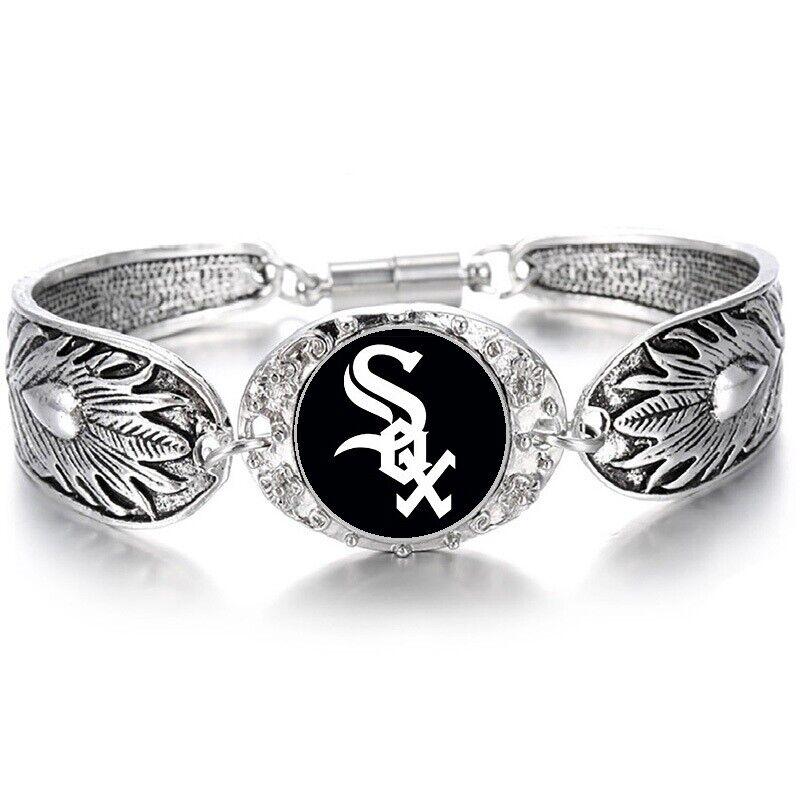 Chicago White Sox Women'S Sterling Silver Bracelet Baseball W Gift Pkg D3