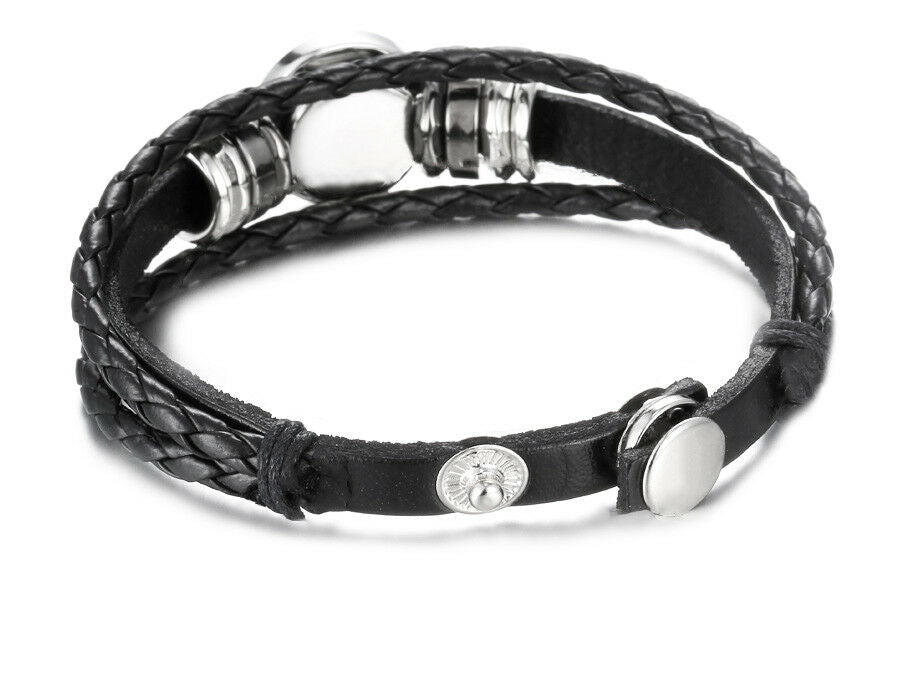 Chicago White Sox Mens Womens Black Leather Bracelet w Gift Pkg D14