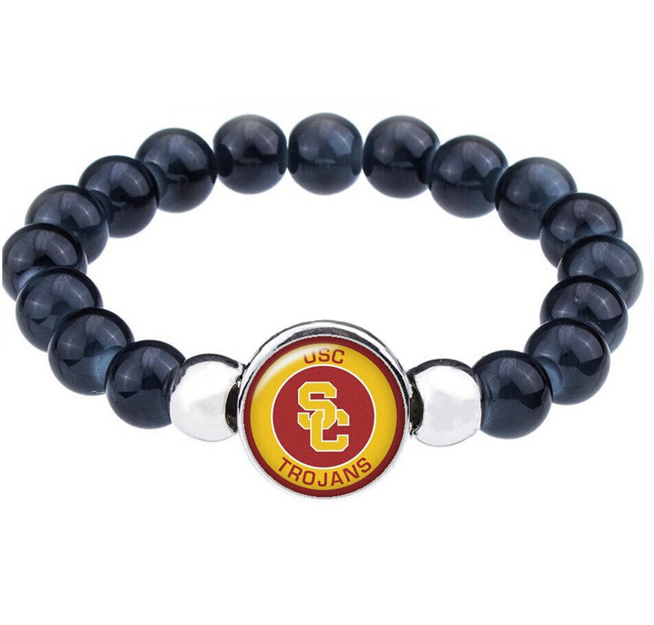 University Of Southern California Usc Trojans Womens Mens Bead Bracelet Gift D1