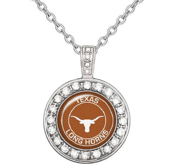 Texas Longhorns Womens 925 Sterling Silver Necklace College Football Gift D18