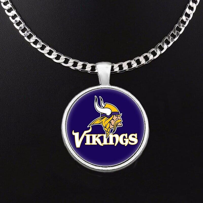 Minnesota Vikings Mens Womens 24" Stainless Steel Chain Pendant Necklace D5