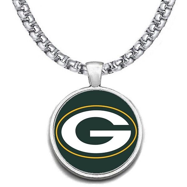 Large Green Bay Packers Necklace Stainless Steel Chain Football Free Ship' D30