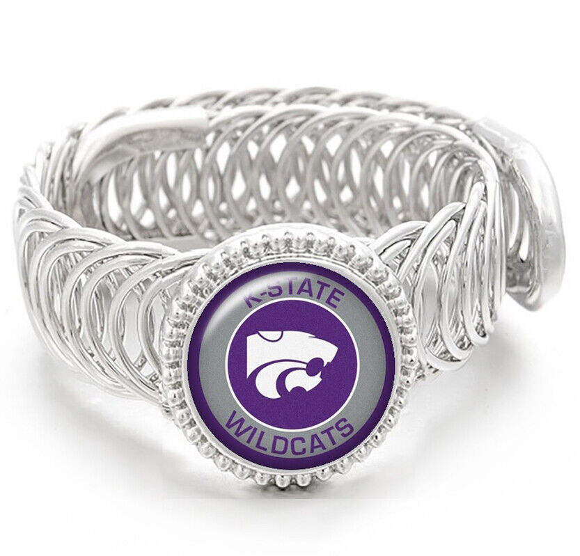Kansas State University Mens Silver Adjustable Chain Bracelet Jewelry Gift D11