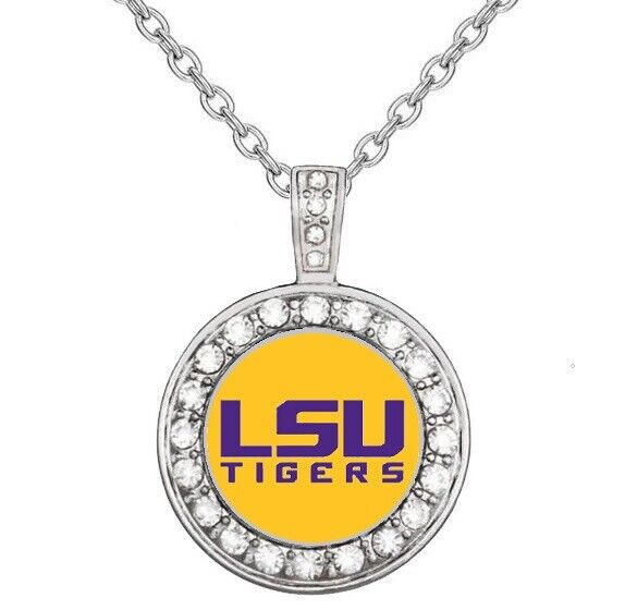 Lsu Tigers Womens 925 Sterling Silver Necklace State College Football  Gift D18
