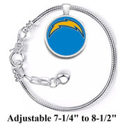 Los Angeles Chargers Silver Womens Link Bracelet W Gift Pkg D10