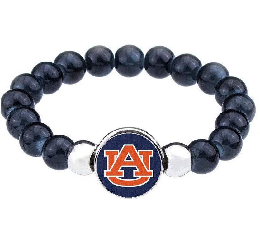 Au Auburn Tigers Womens Mens Black Bead Chain Bracelet Gift D1