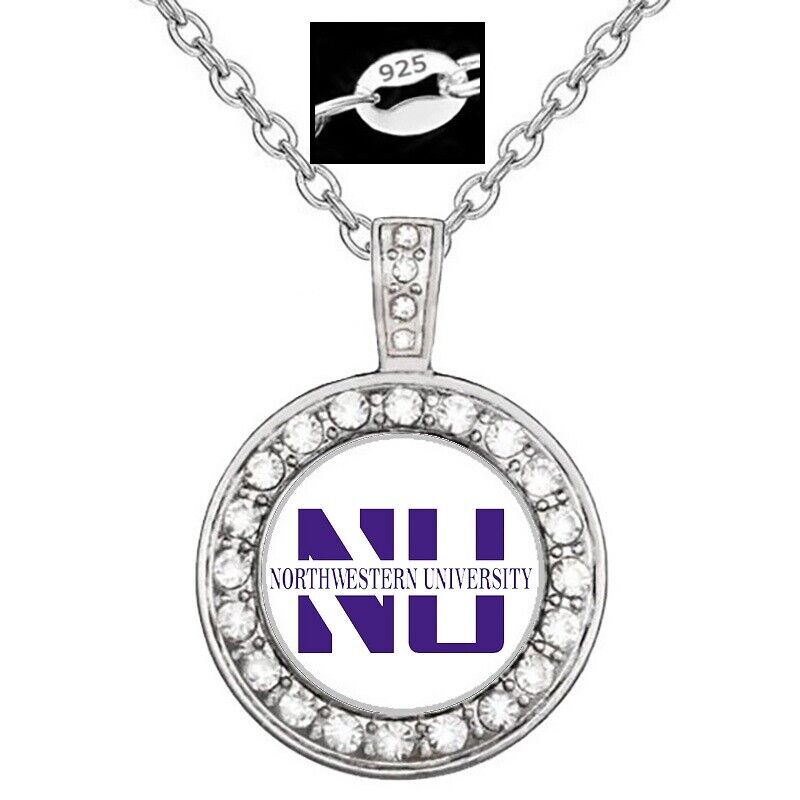 Northwestern Wildcats Womens Sterling Silver Necklace With Pendant Giftpkg D18