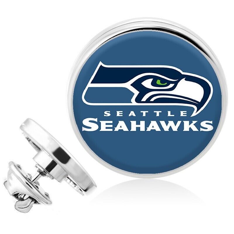 Seattle Seahawks Silver Pin Lapel Broach Football Team Gift W Gift Pkg D23