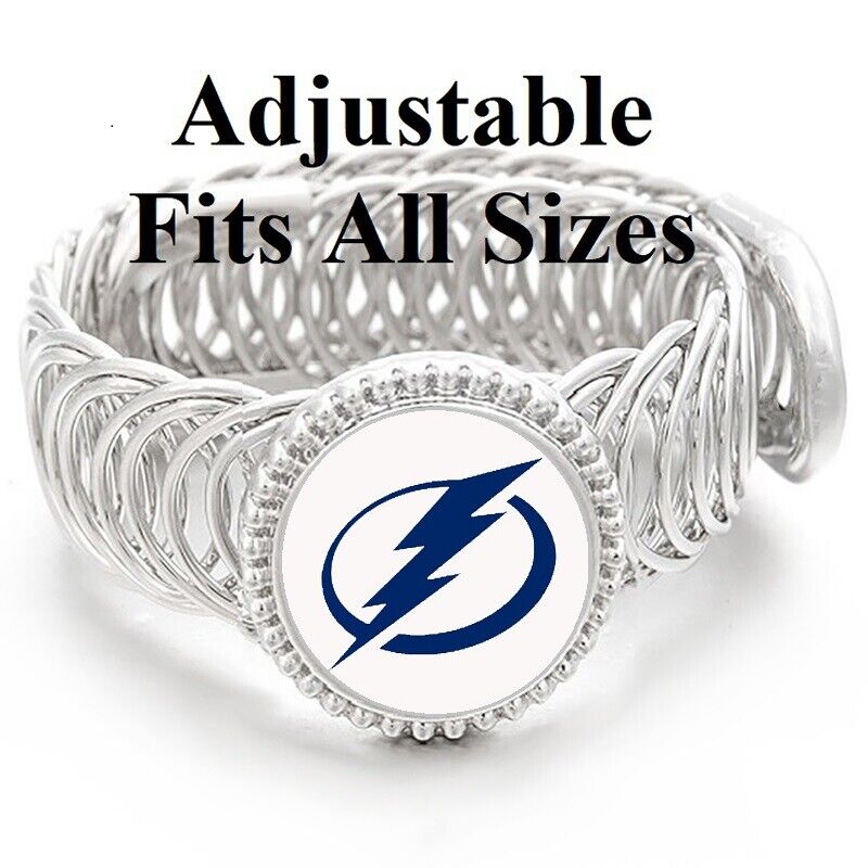 Tampa Bay Lightning Mens Women'S Silver Link Adjustable Bracelet Gift D11