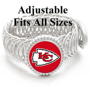 Kansas City Chiefs Football Sterling Silver Mens Womens Bracelet + Giftp D11