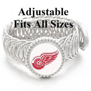 Detroit Red Wings Mens Women'S Silver Link Adjustable Hockey Bracelet Gift D11