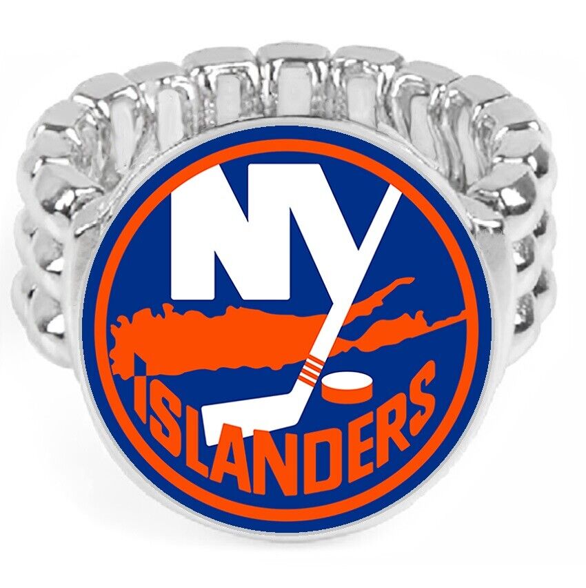 New York Islanders Mens Womens Silver Hockey Fan Ring Fits All D2
