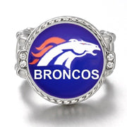 Special Denver Broncos Silver Women'S Crystal Accent Football Ring W Giftpkg D12