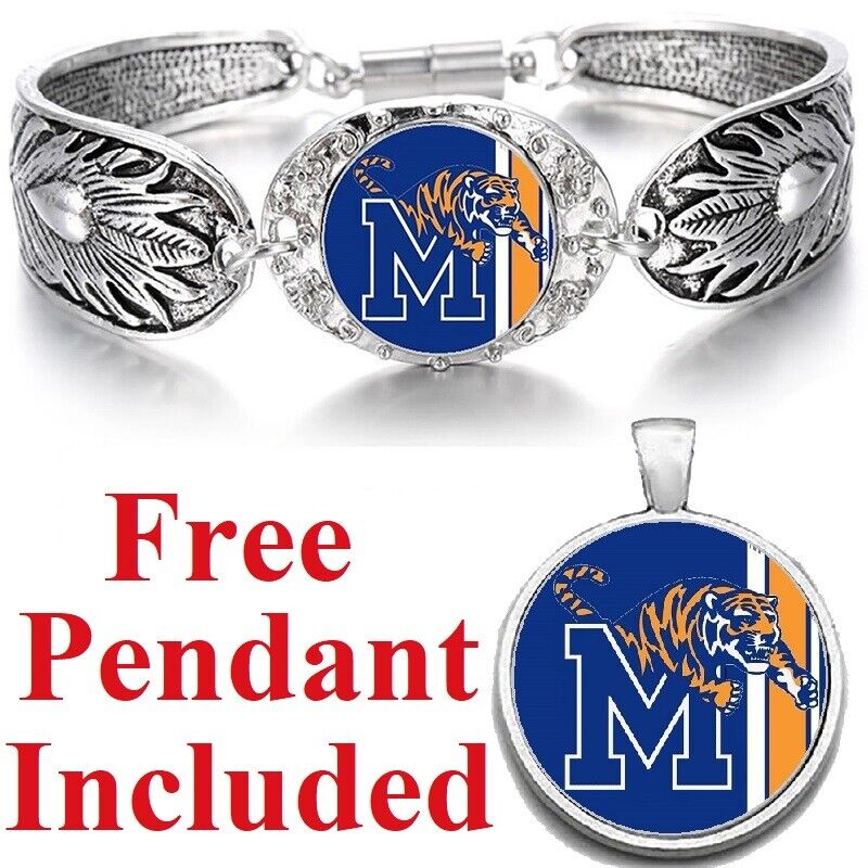 University Memphis Tigers Womens Sterling Silver Bracelet Jewelry Gift D3