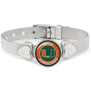 Special Miami Hurricanes Womens Adjust Silver Bracelet Jewelry Gift D26