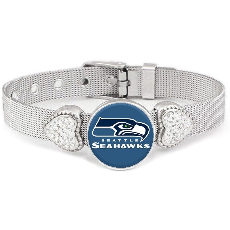 New Style Seattle Seahawks Womens Adjustable Silver Bracelet Jewelry Gift D26