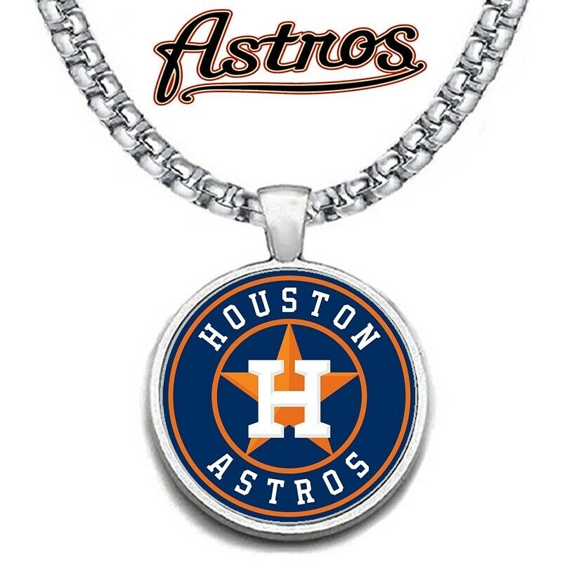 Large Houston Astros Mens 24" Chain Stainless Pendant Necklace Free Ship' D30