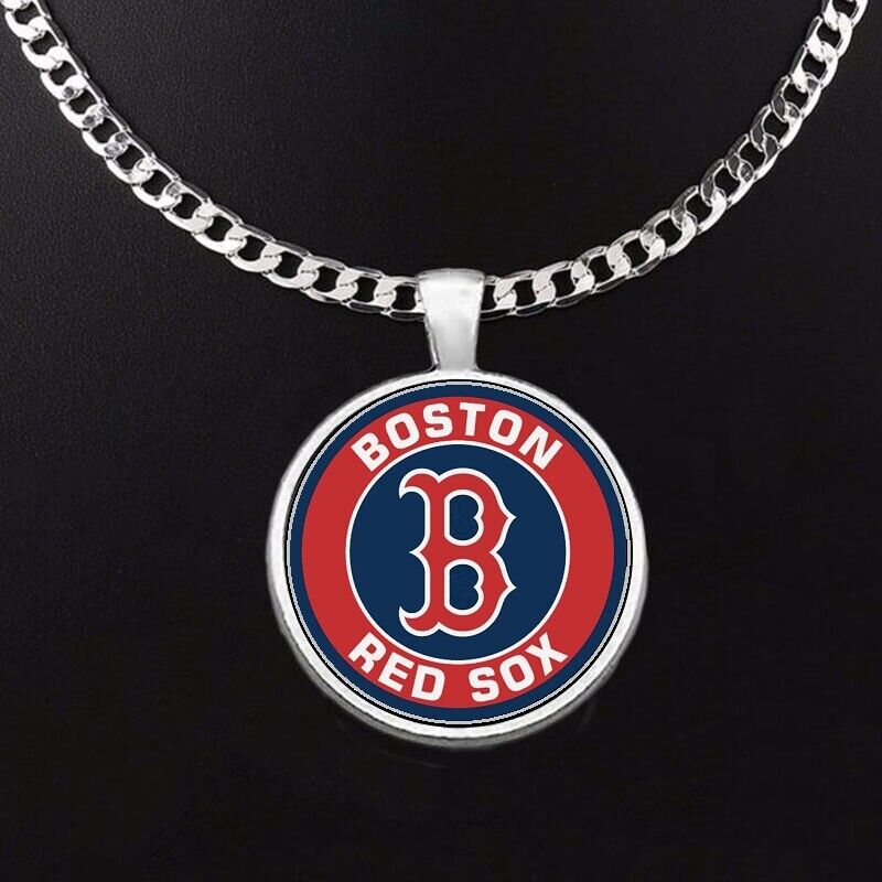 Large Boston Red Sox Necklace Stainless Steel Chain Baseball Free Ship' D5