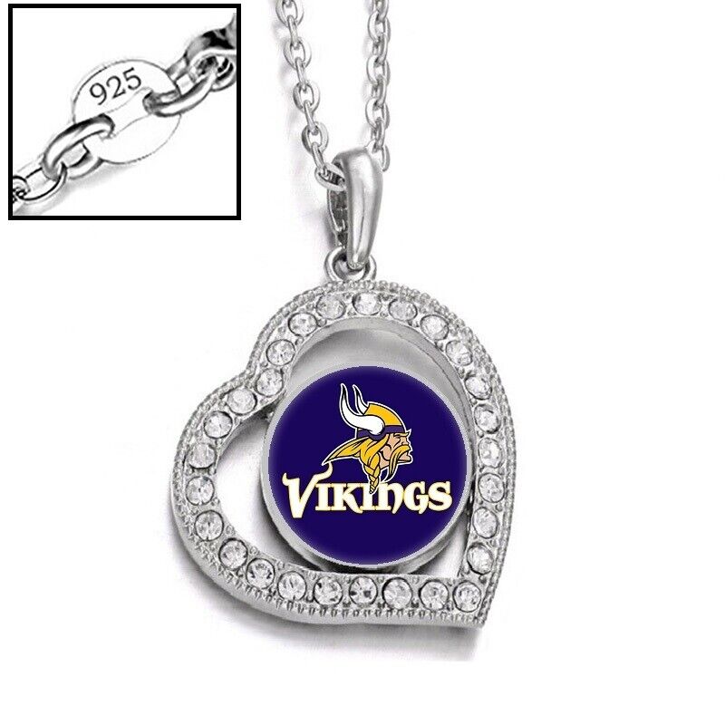 Minnesota Vikings Womens 925 Sterling Silver Link Chain Necklace D19