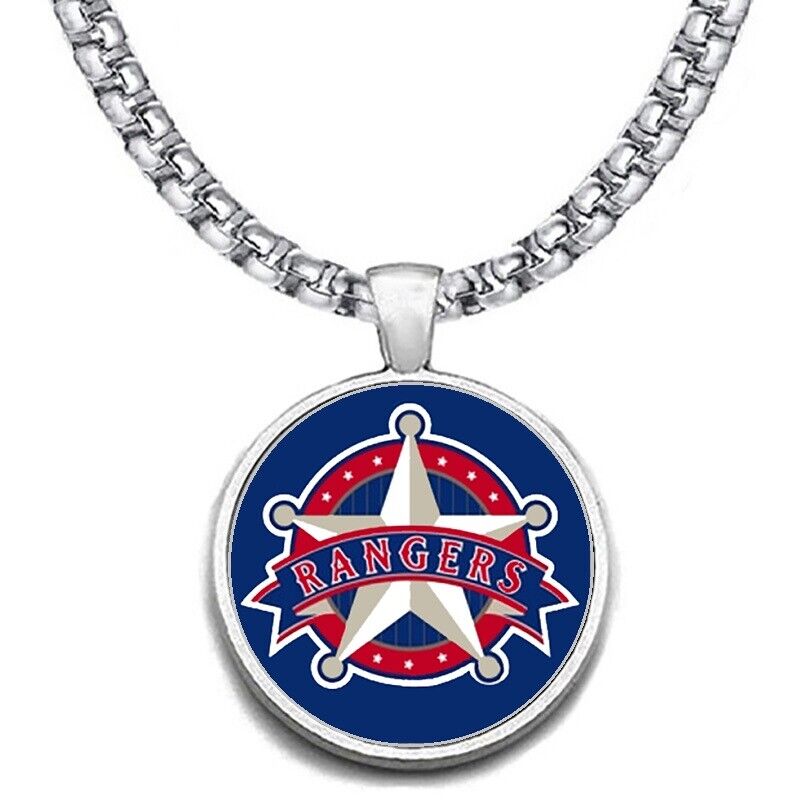 Large Texas Rangers 24" Chain Stainless Steel Pendant Necklace Free Ship' D30