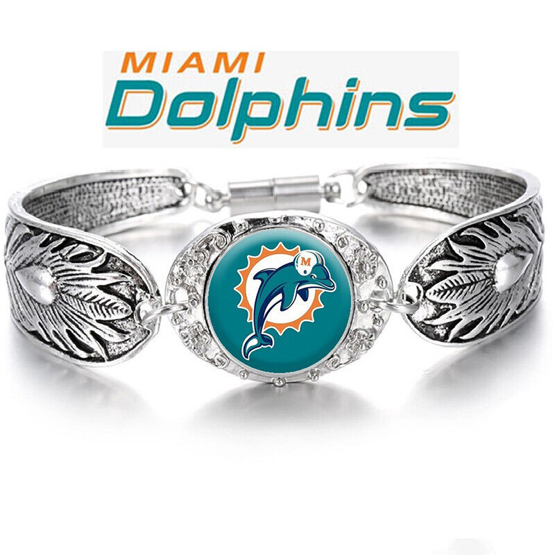 Spec Miami Dolphins Women'S Tibetian Silver Bracelet Football Gift W Gift Pkg D3