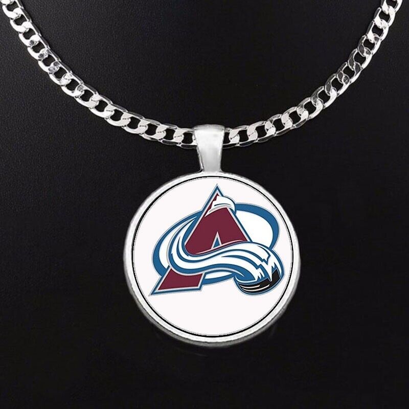 Large Colorado Avalanche Necklace Stainless Steel Chain Hockey Free Ship' D5
