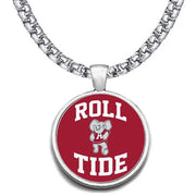 Large Alabama Crimson Roll Tide Mens 24" Chain Pendant Necklace Free Ship' D30