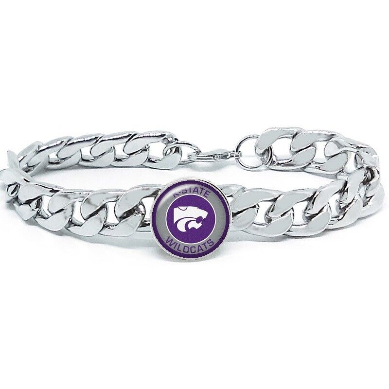 Kansas Wildcats Mens Link Chain Bracelet University State College Gift D4