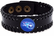 Tennessee Titans Men'S Women'S Black Leather Bracelet Football Gift D8-1