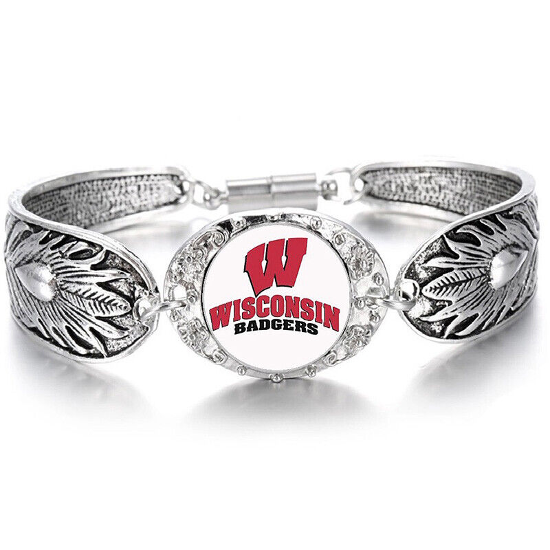 University Of Wisconsin Badgers Womens Sterling Silver Bracelet Jewelry Gift D3