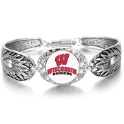 University Of Wisconsin Badgers Womens Sterling Silver Bracelet Jewelry Gift D3