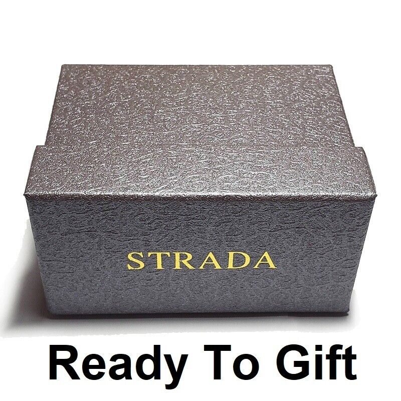 Womens STRADA Black Japanese Movement Stainless Cuff Bangle Bracelet Watch D847