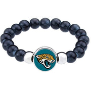 Jacksonville Jaguars Women'S Men'S Black Beaded Chain Bracelet + Giftpkg D1-1