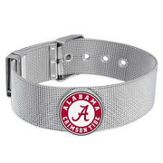 Alabama Crimson Tide Mens Womens Silver Adjustable Bracelet W Gift Pkg D6